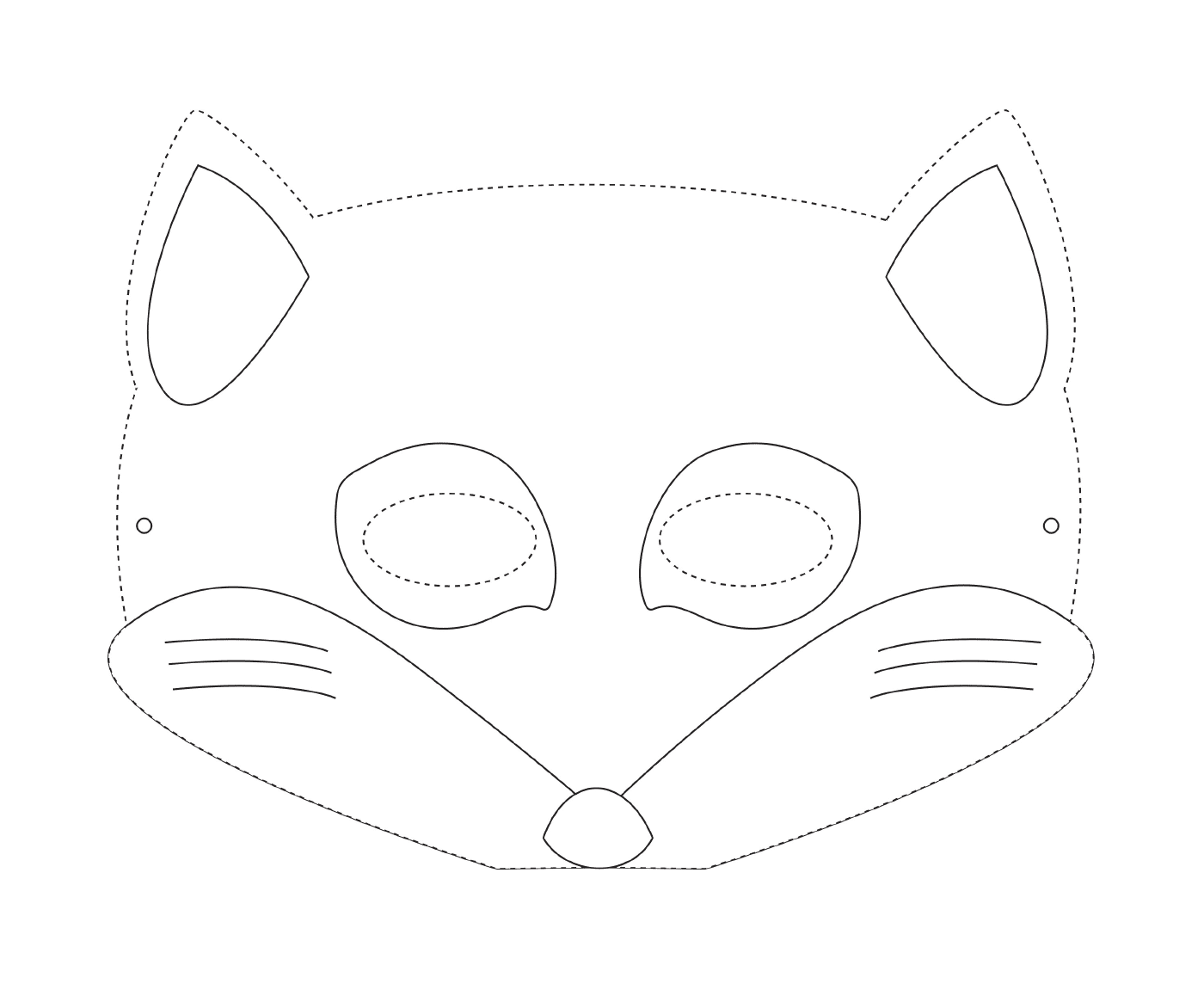  Máscara Fox para colorir 
