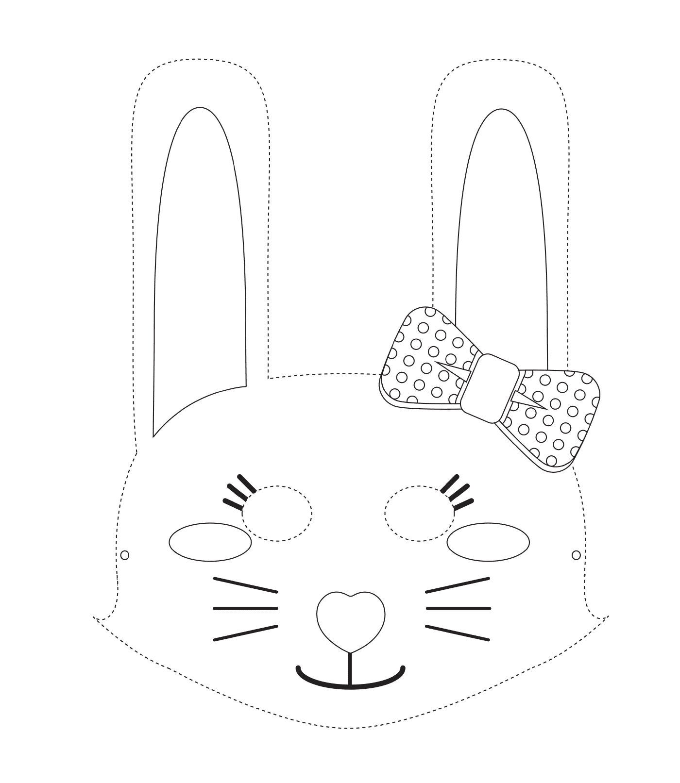  Máscara de coelho para colorir 