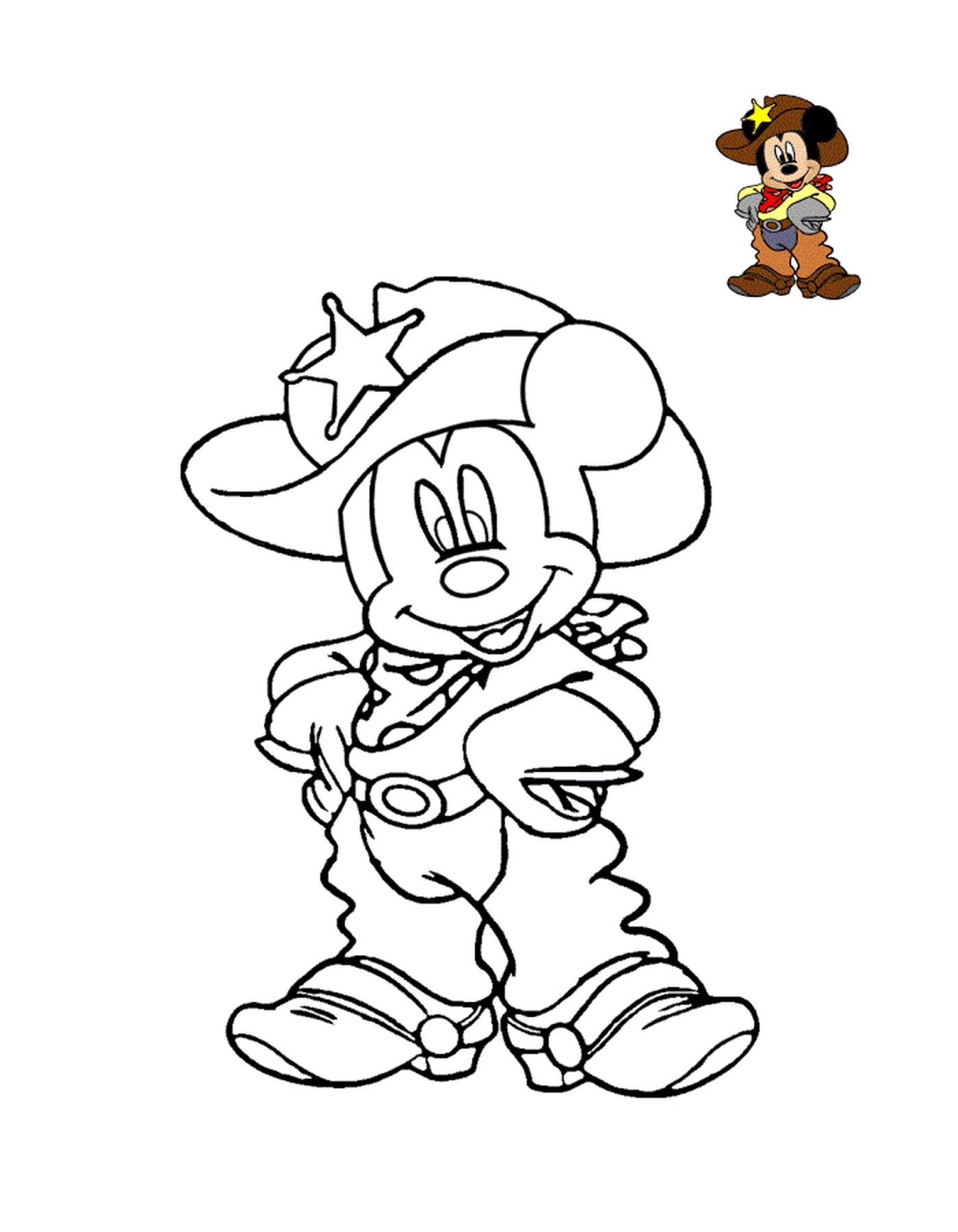  Mickey Mouse, o xerife cowboy da cidade 