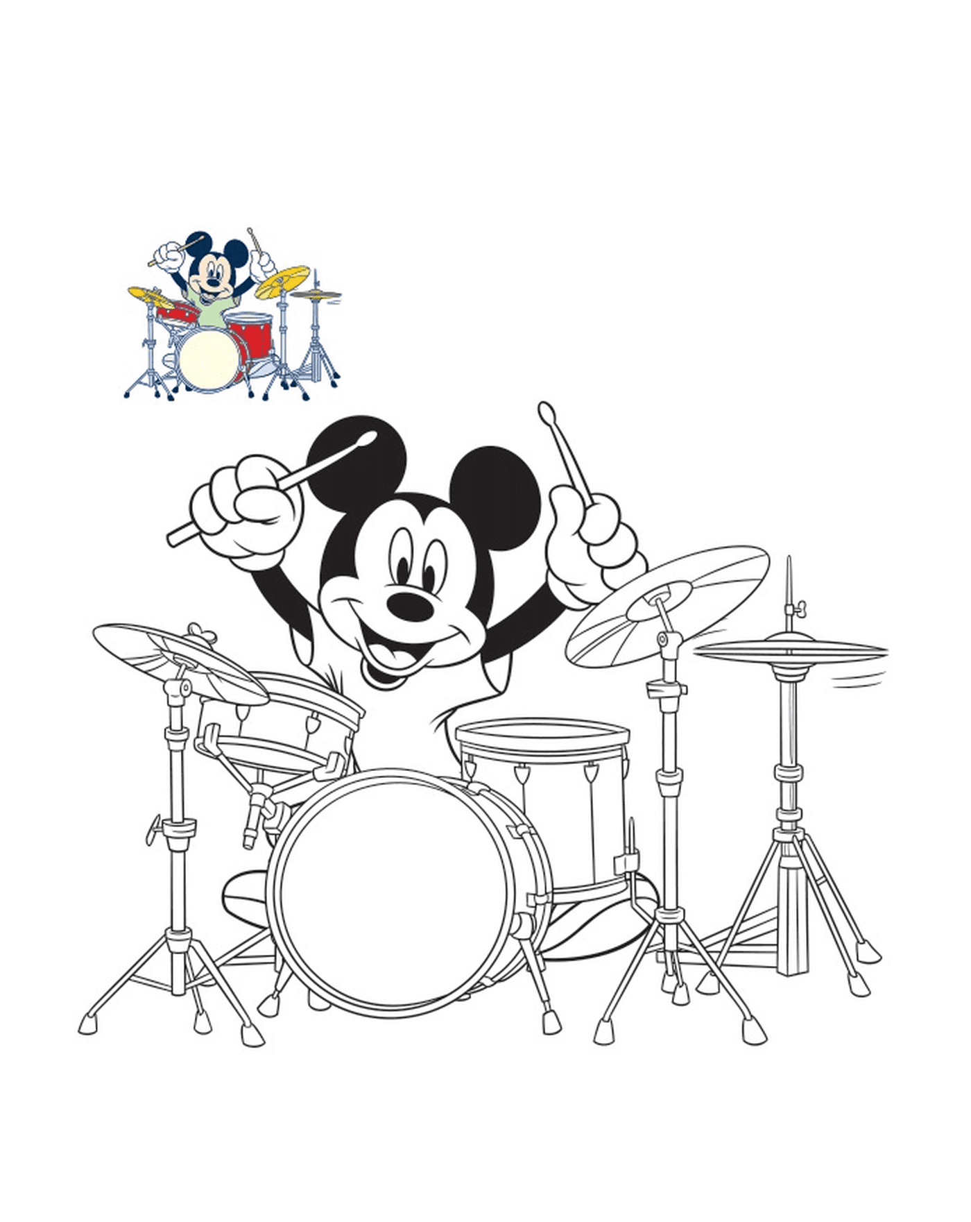  Mickey Mouse toca bateria 