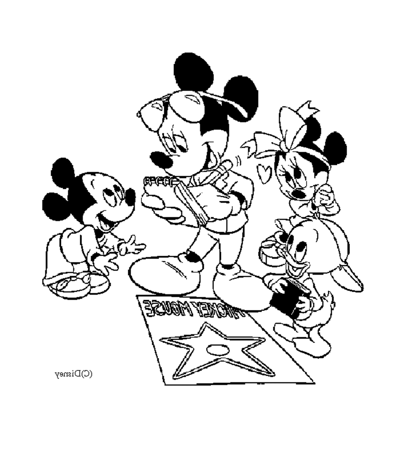  com seus filhos: banda de Mickey e Minnie tocando guitarra 