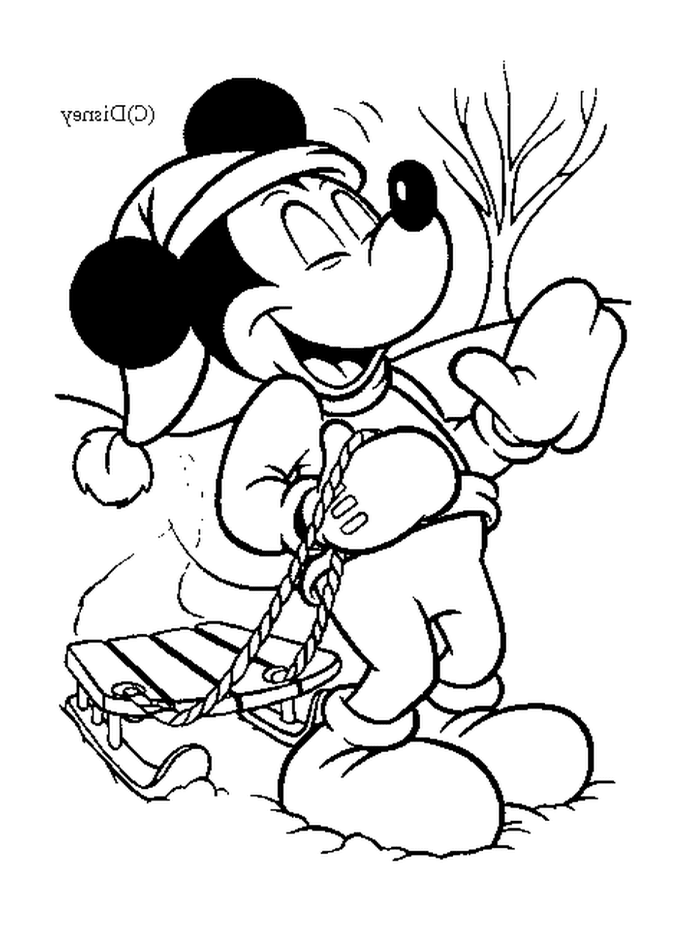  Mickey puxa um trenó 