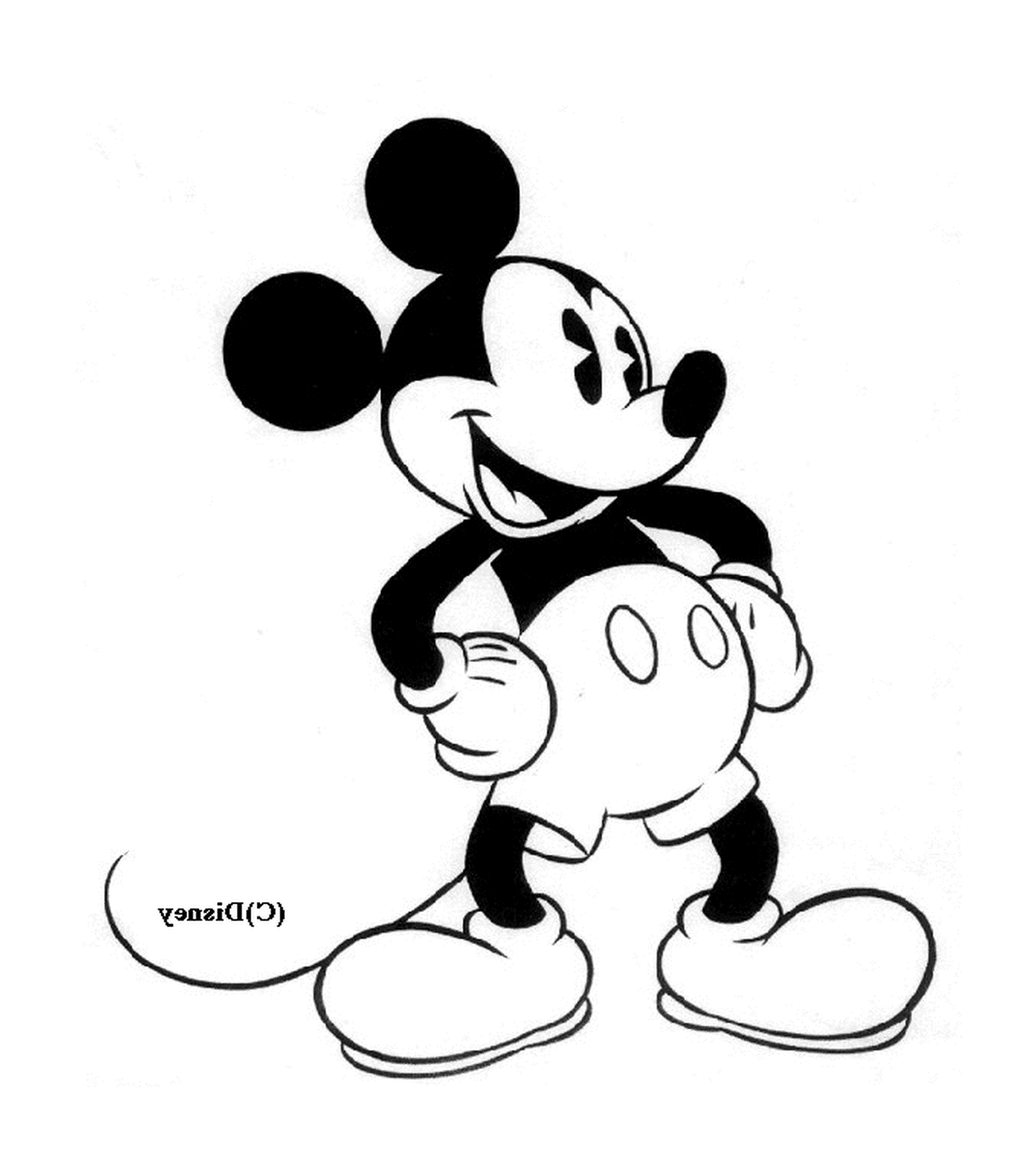  Desenho: Mickey Mouse em pé 