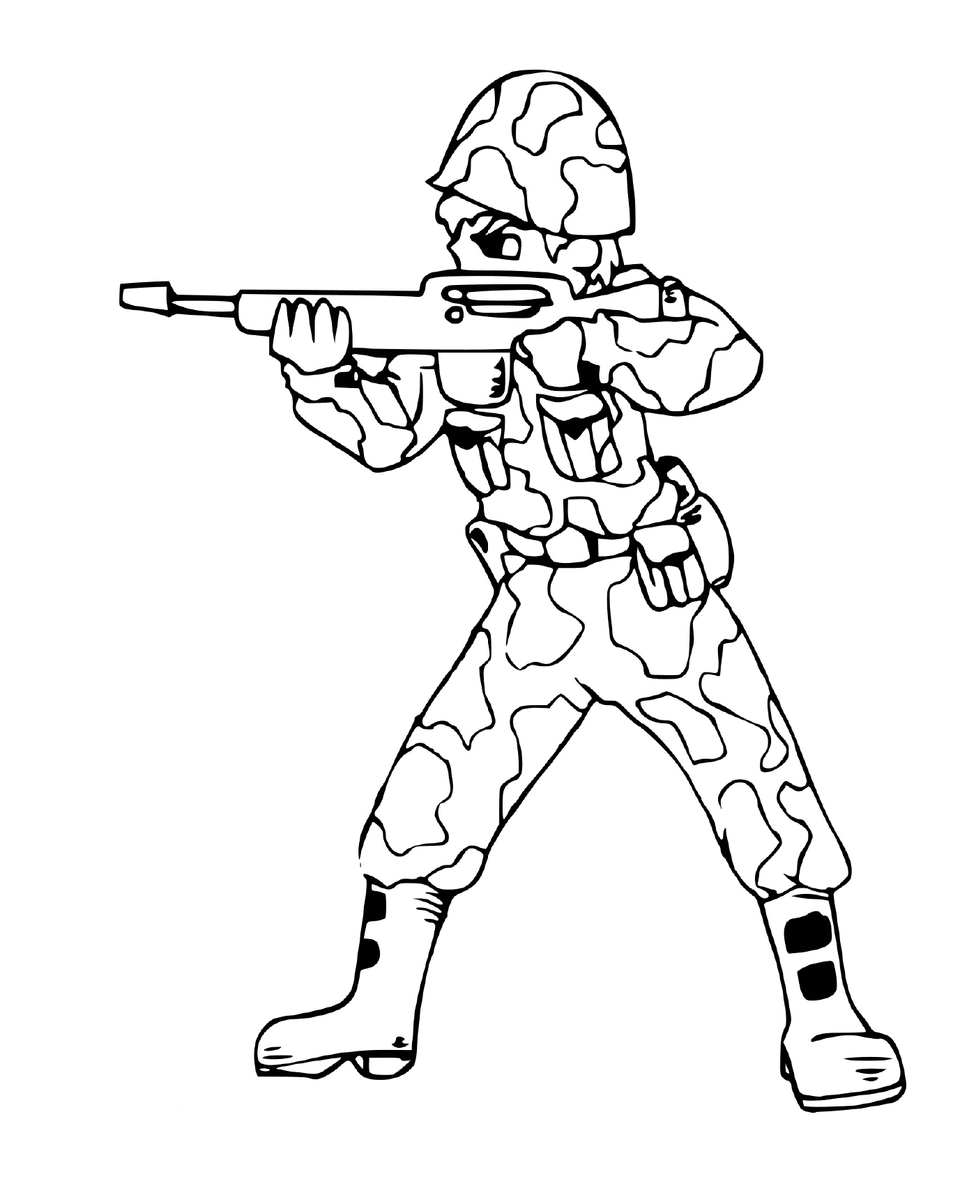  Soldado com rifle e camuflagem 