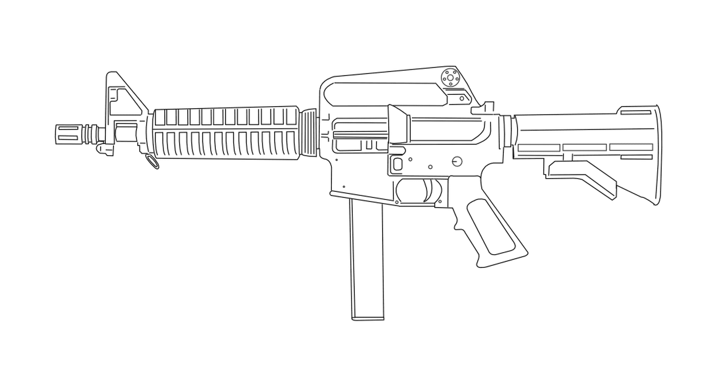  Evers Colt 9mm SMG: uma arma em preto e branco 