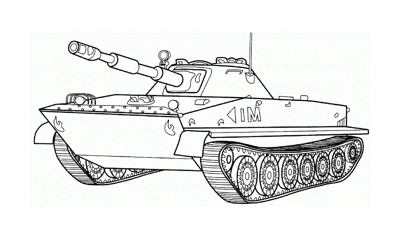  Forças Armadas, transporte militar: um tanque militar é mostrado em desenho 