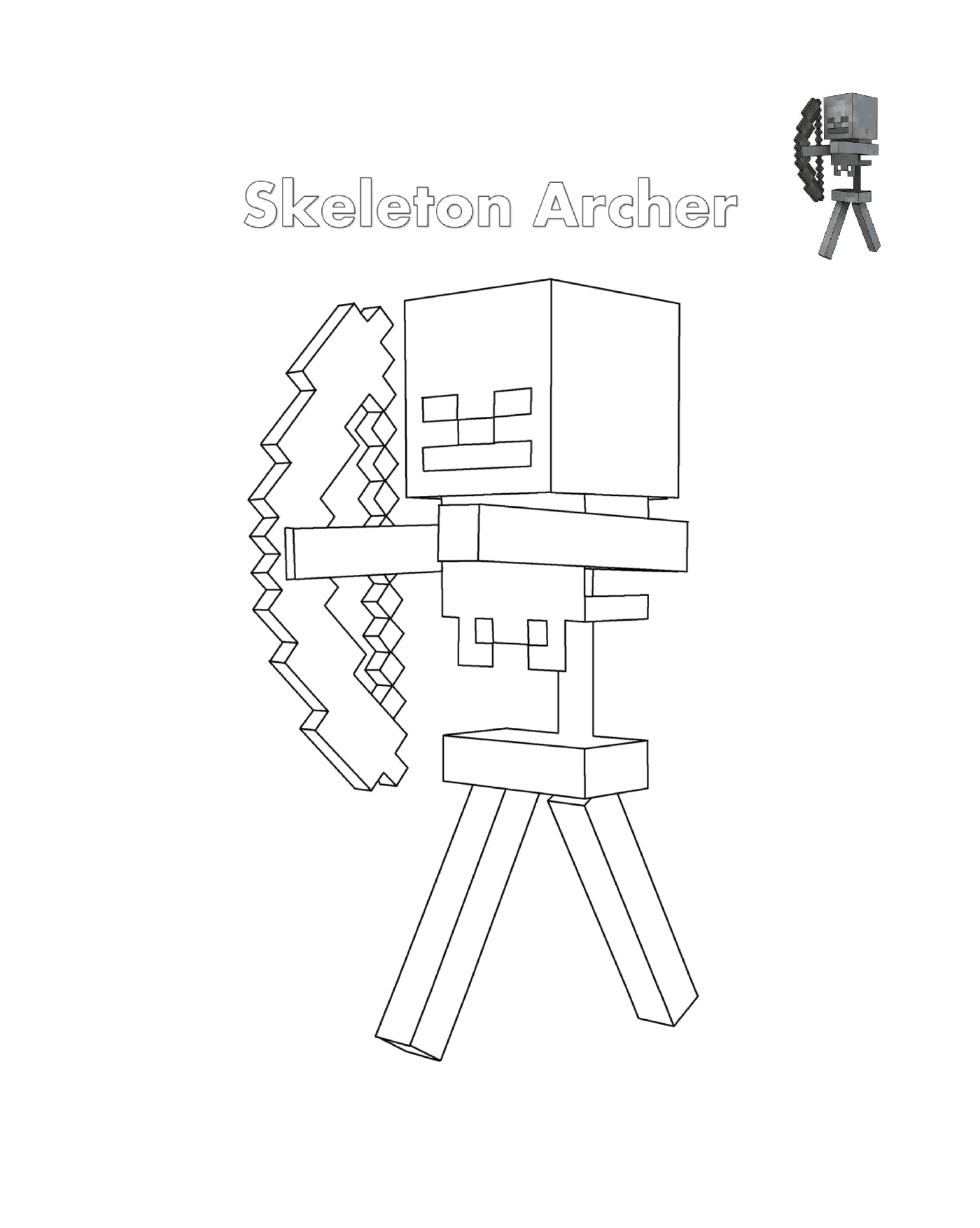  Esqueleto Archer Minecraft: um esqueleto arqueiro 