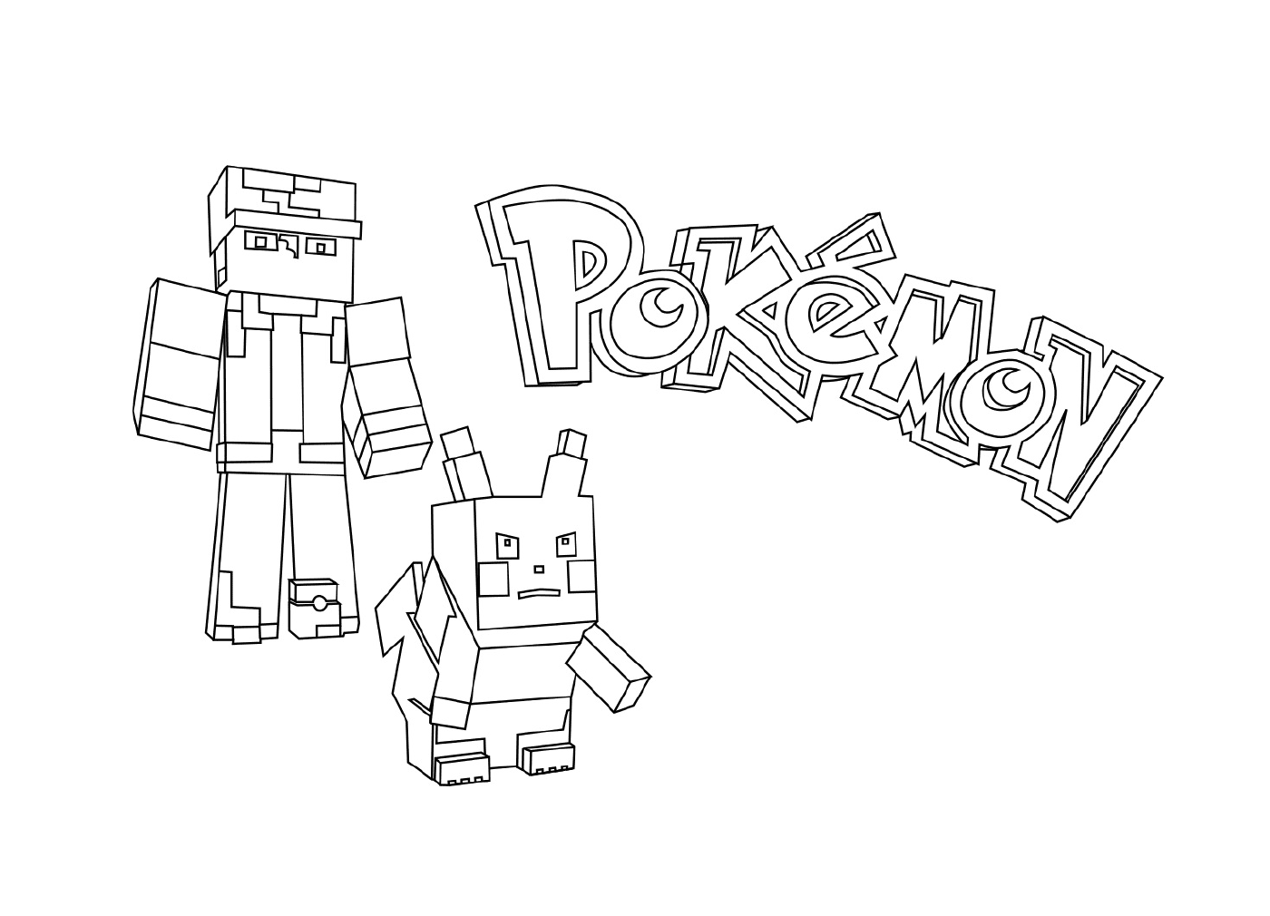 Personagens de Pikachu e Minecraft 