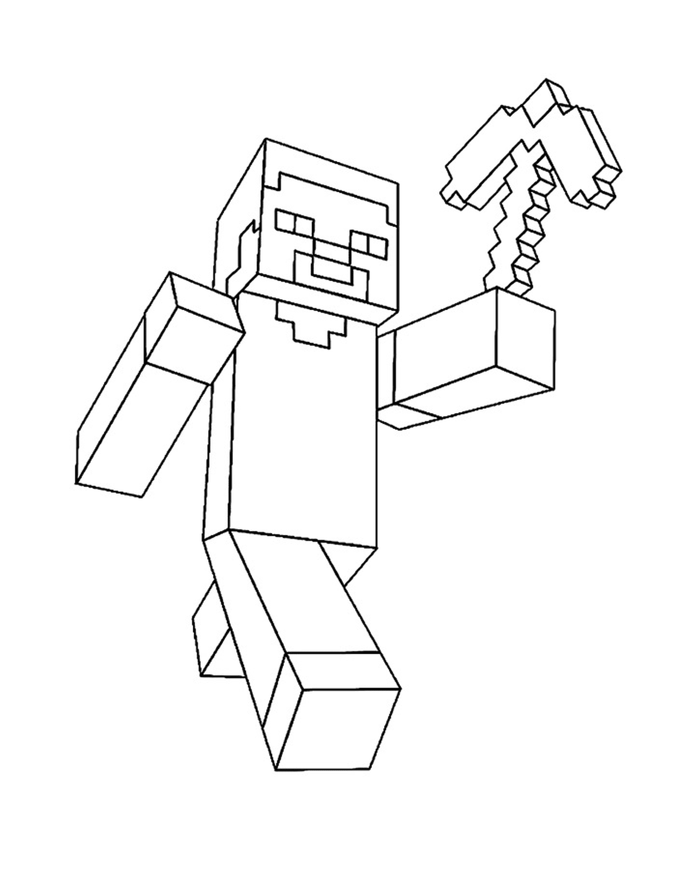 Steve Minecraft com um martelo 