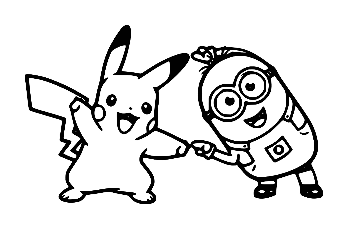  Minion e Pikachu juntos 