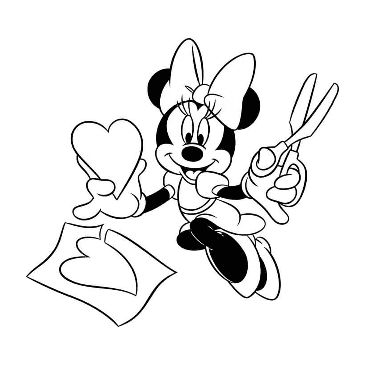  Minnie corta um coração DIY 