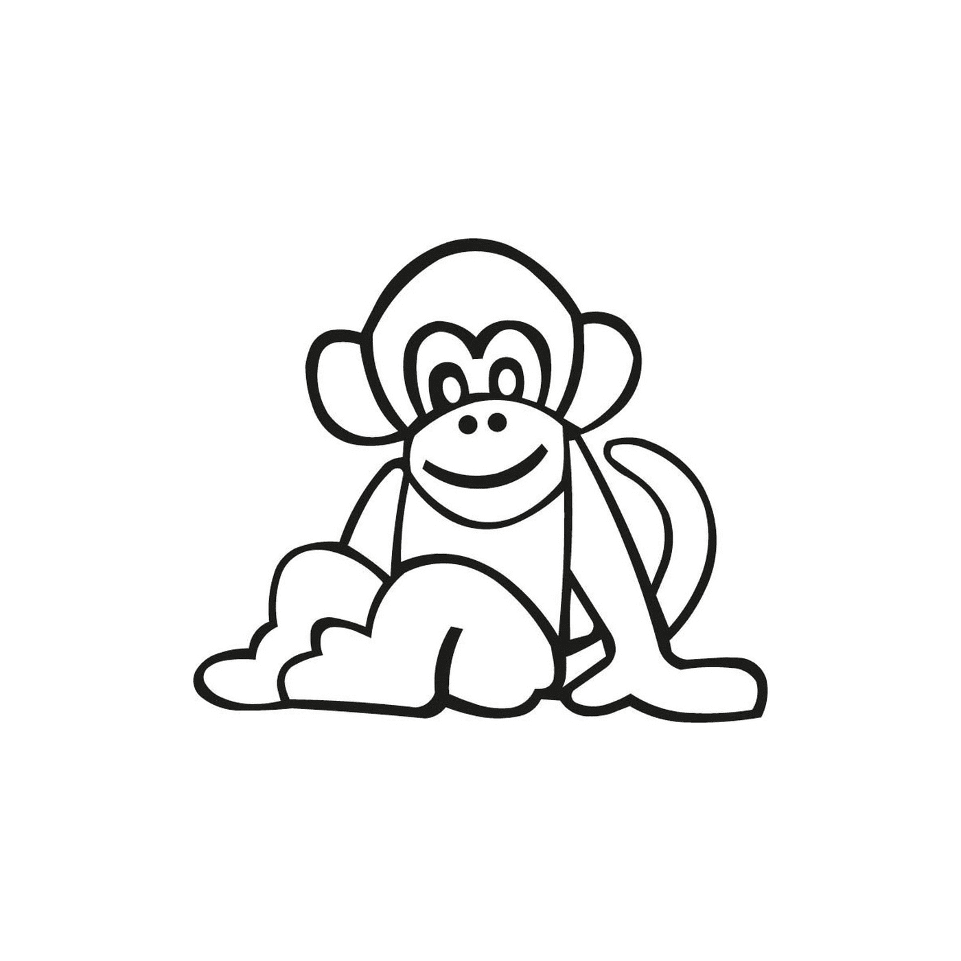  猴子很容易画画 