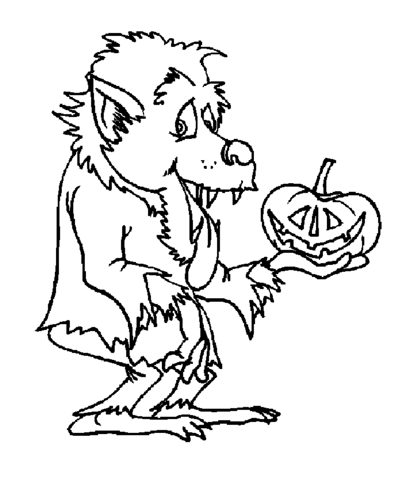 Abóbora de Halloween Wolf-garou 