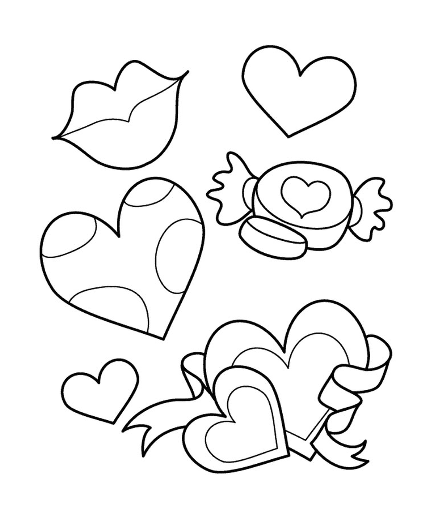  Uma variedade de formas e tamanhos de corações 