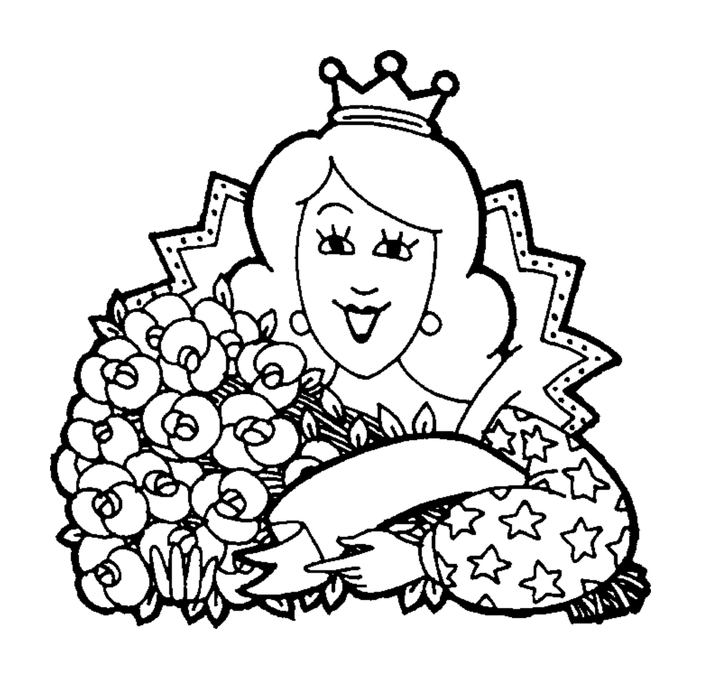  Uma mulher segurando flores 