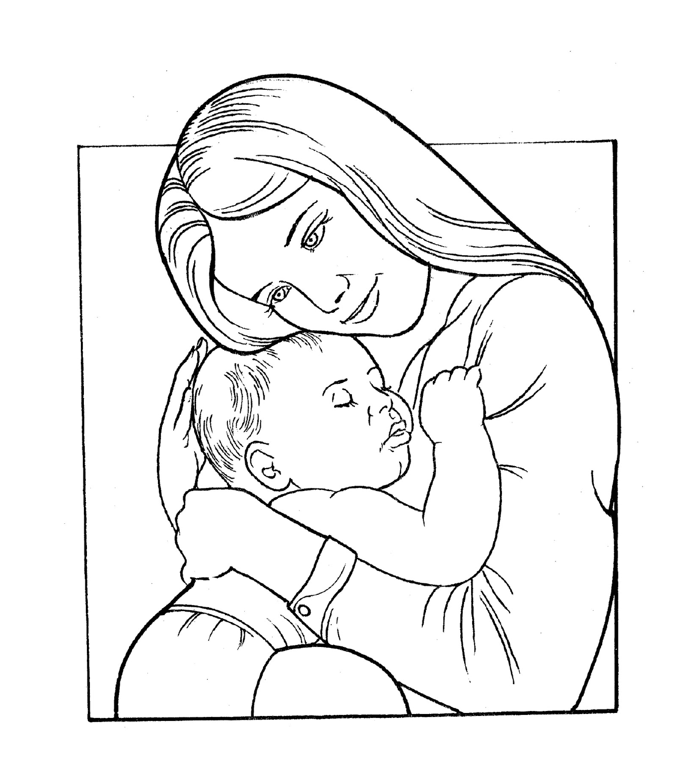  Uma mulher segurando um bebê 