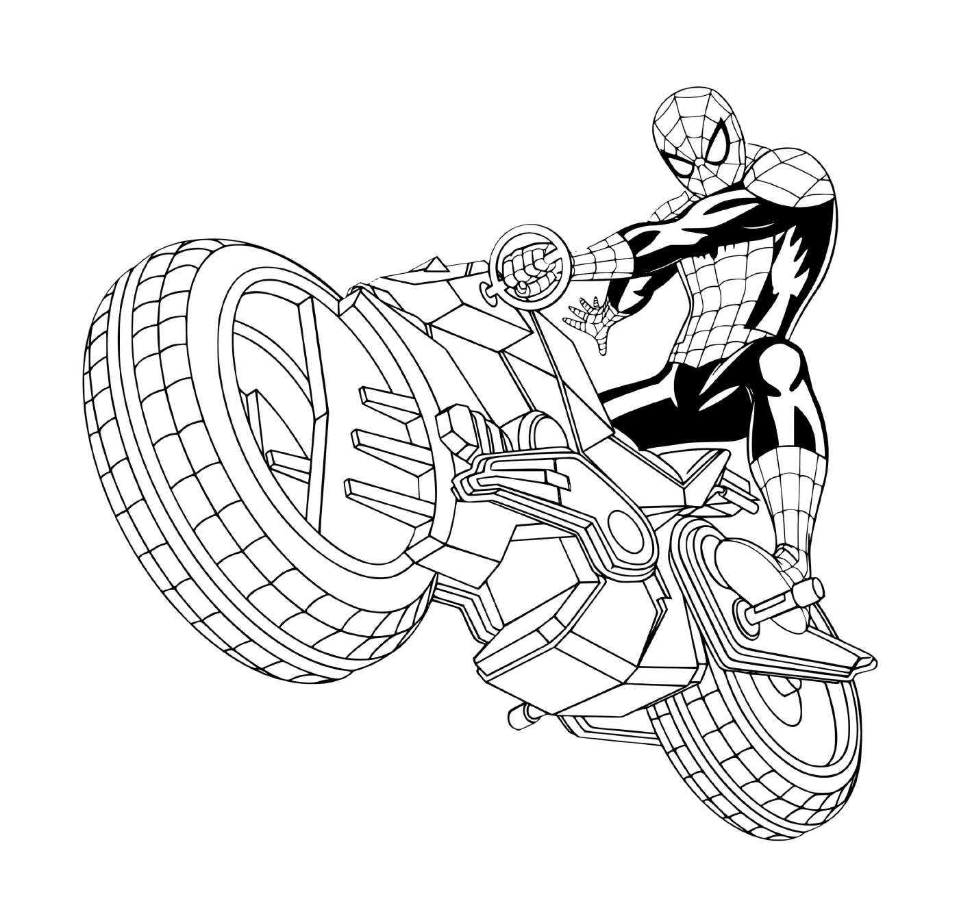  Homem-Aranha montando uma motocicleta 