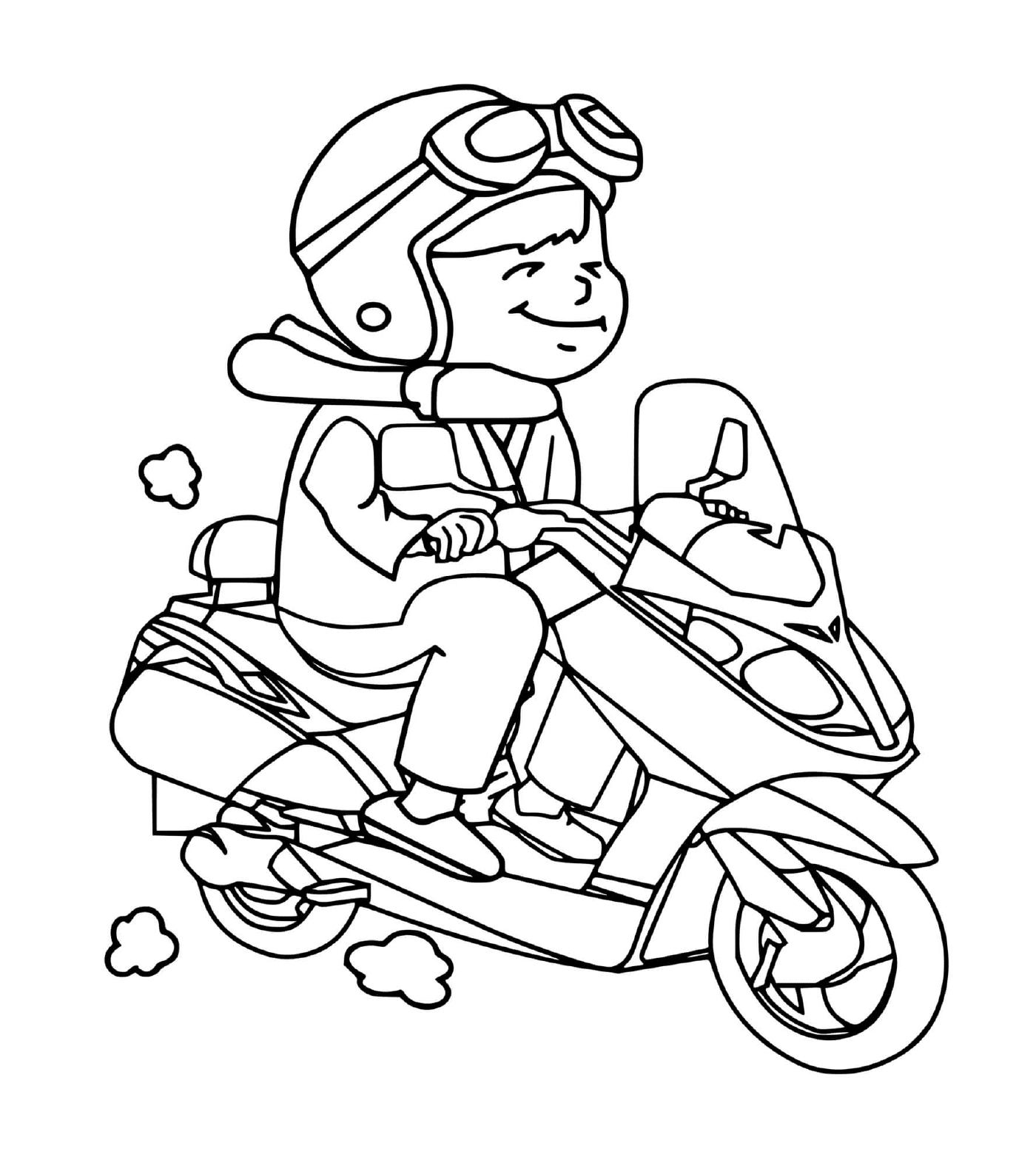  Criança com sua moto scooter 