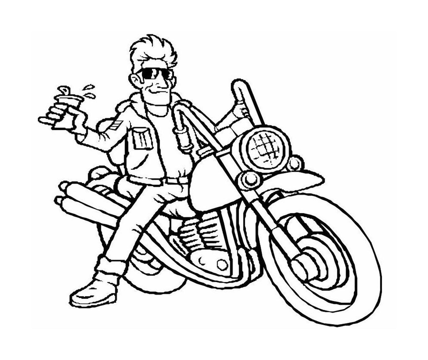  Homem sentado na parte de trás de uma motocicleta 