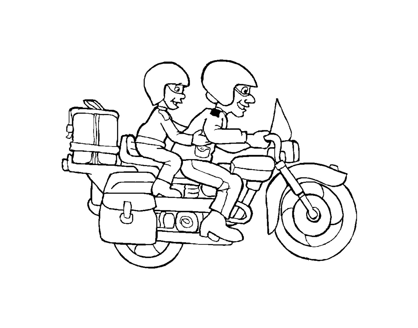  Duas pessoas em uma motocicleta 