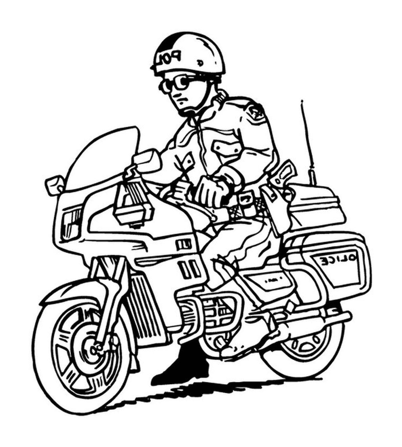  Policial de motocicleta fácil 