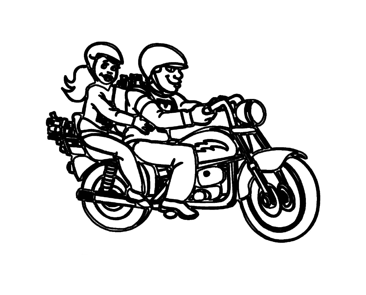  duas pessoas em motocicletas 
