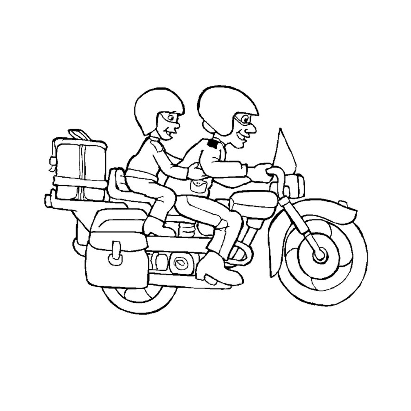  duas pessoas em motocicletas 