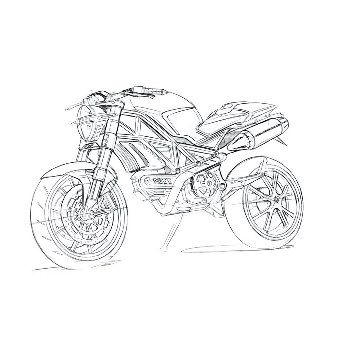  Motocicleta de Ducati no fundo branco 