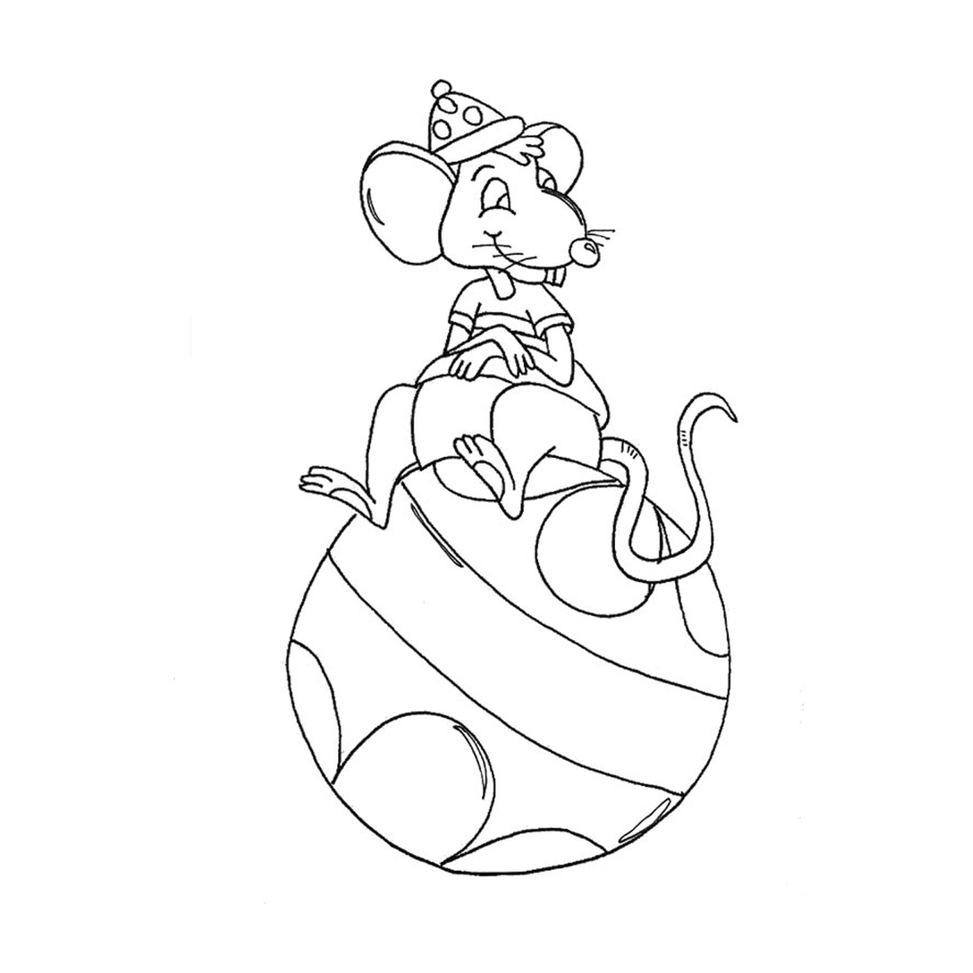  Um rato sentado em um balão 