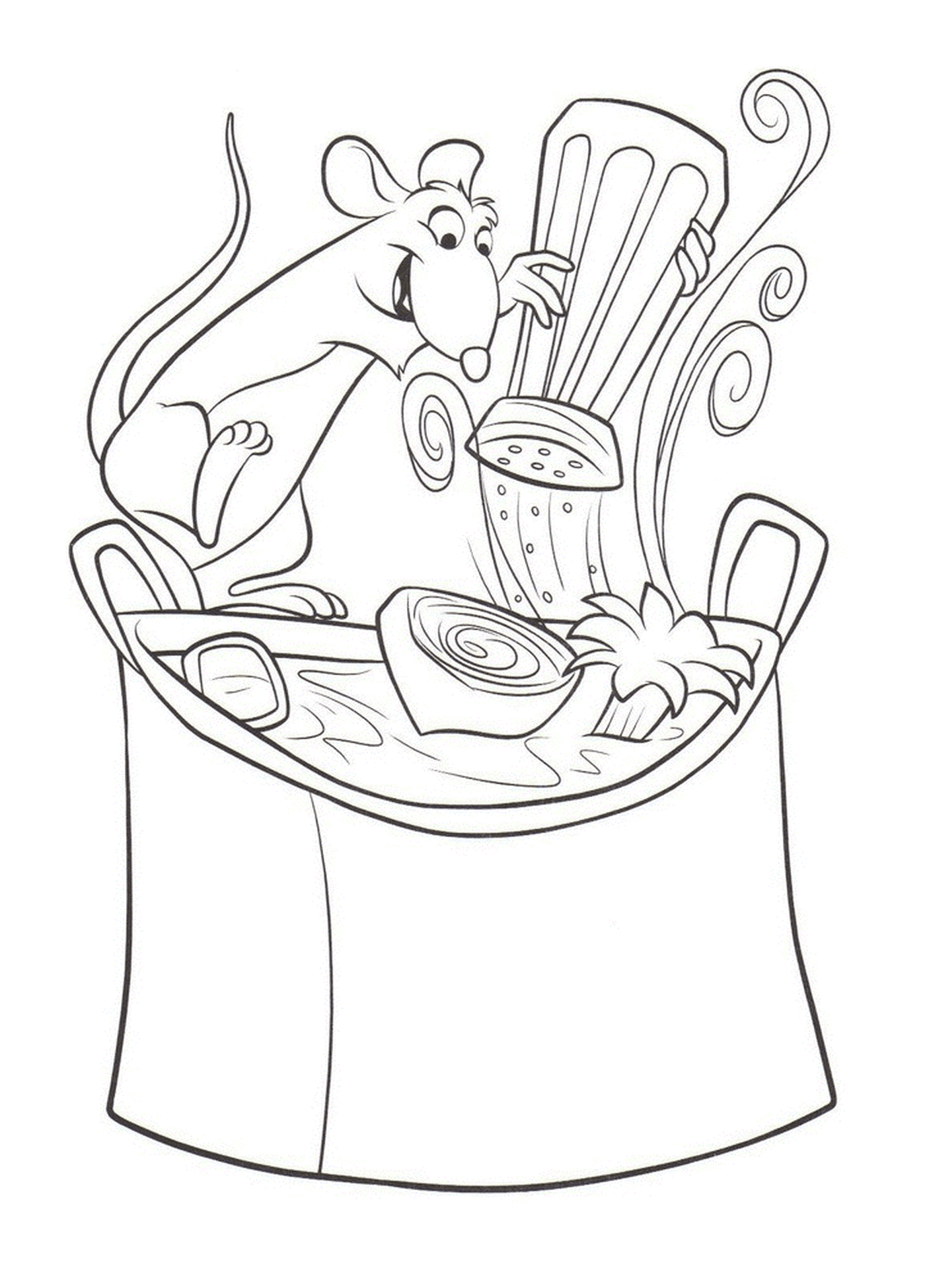  Ratatouille: um rato fazendo uma receita 