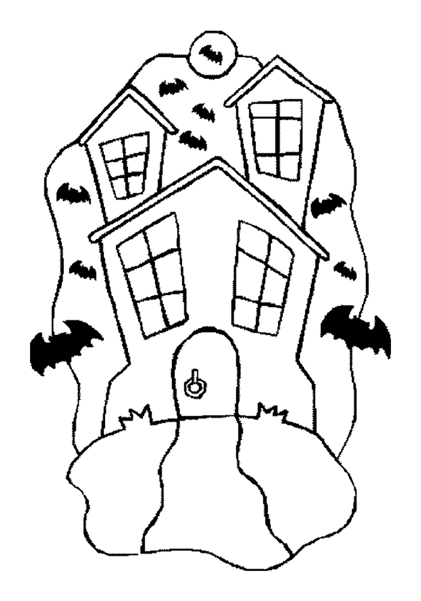  Uma casa assombrada com morcegos 