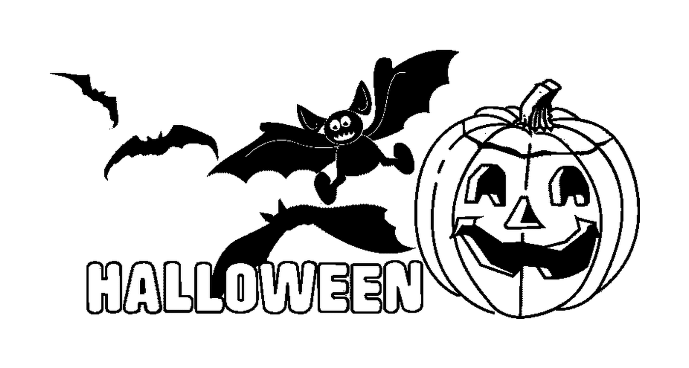  Halloween: Abóbora com morcegos 