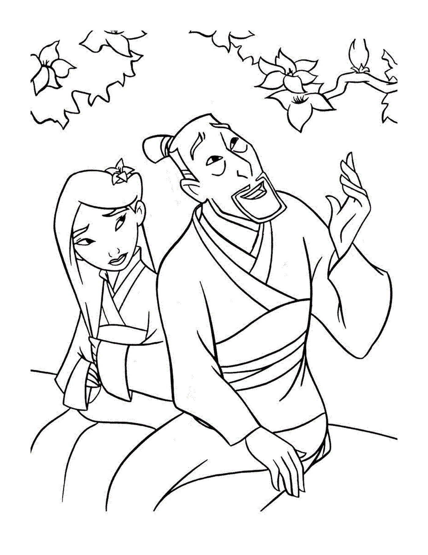  Princesa Mulan e seu pai 
