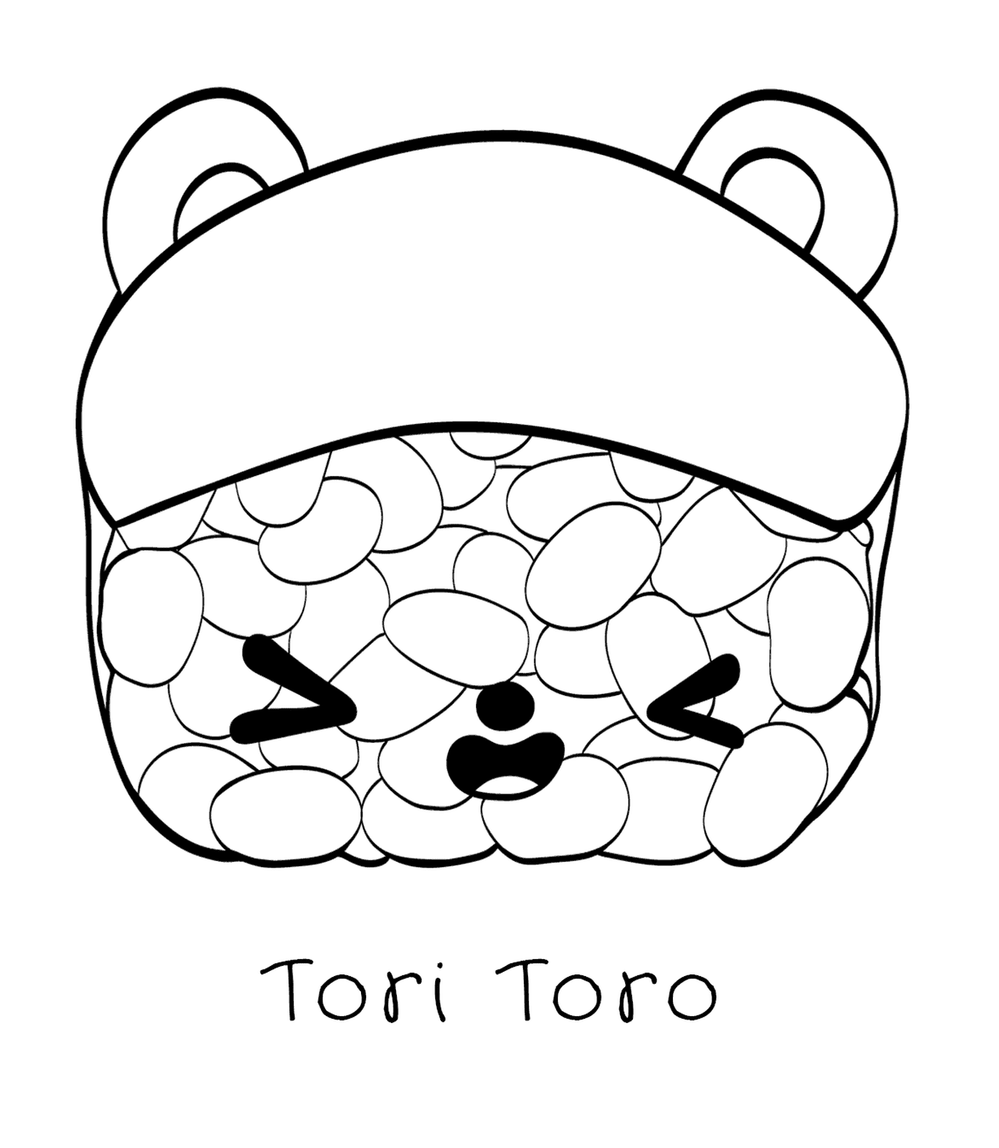  Folha de coloração Tori Toro Sushi Num Nomes 