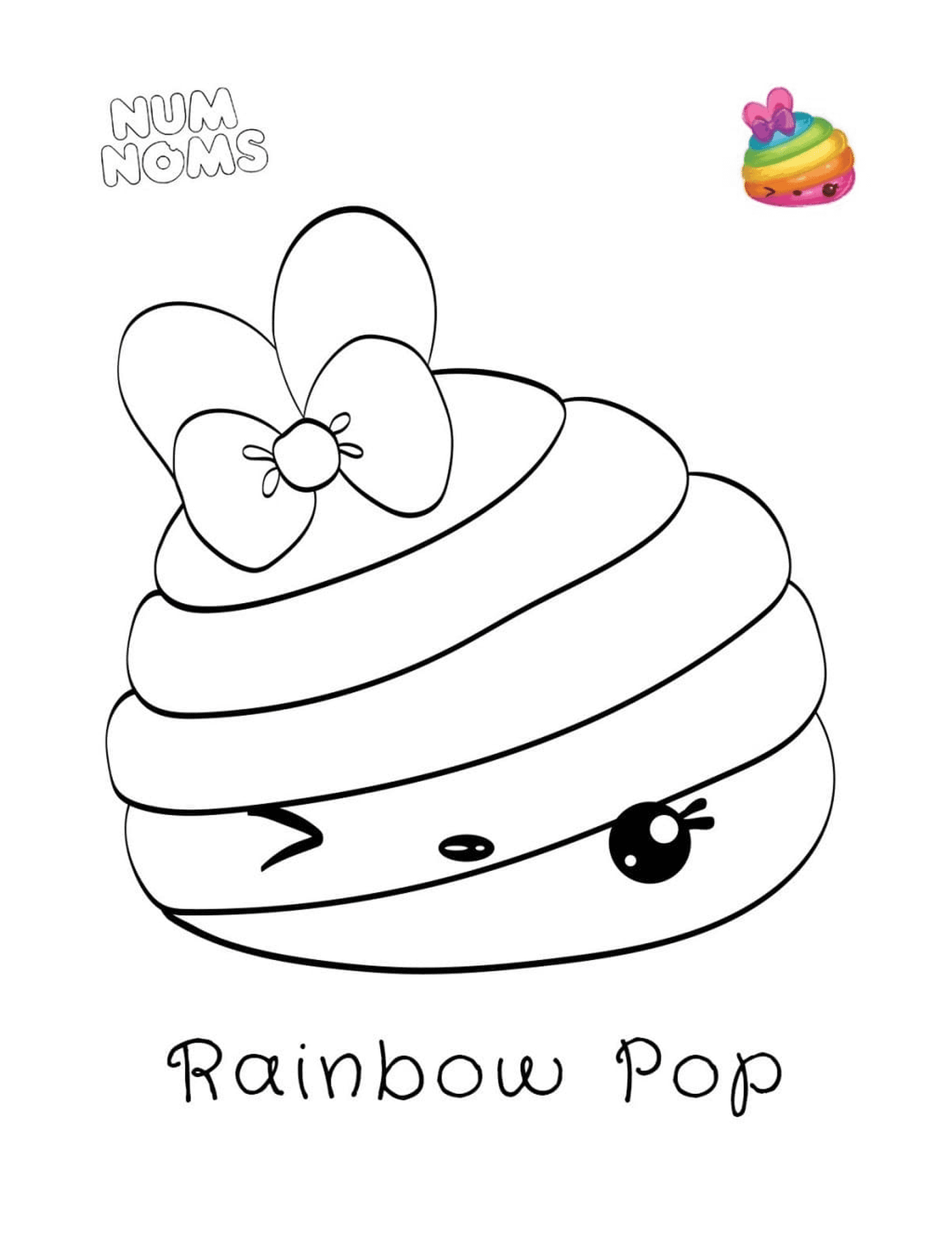 Cupcake com nó arco-íris 
