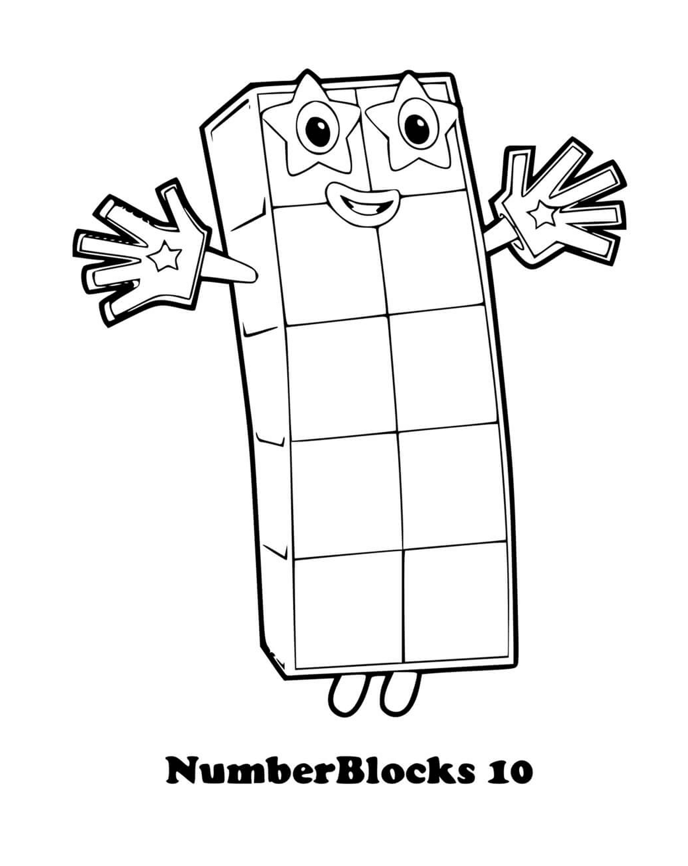  Numberblocks número 10, personagem animado 