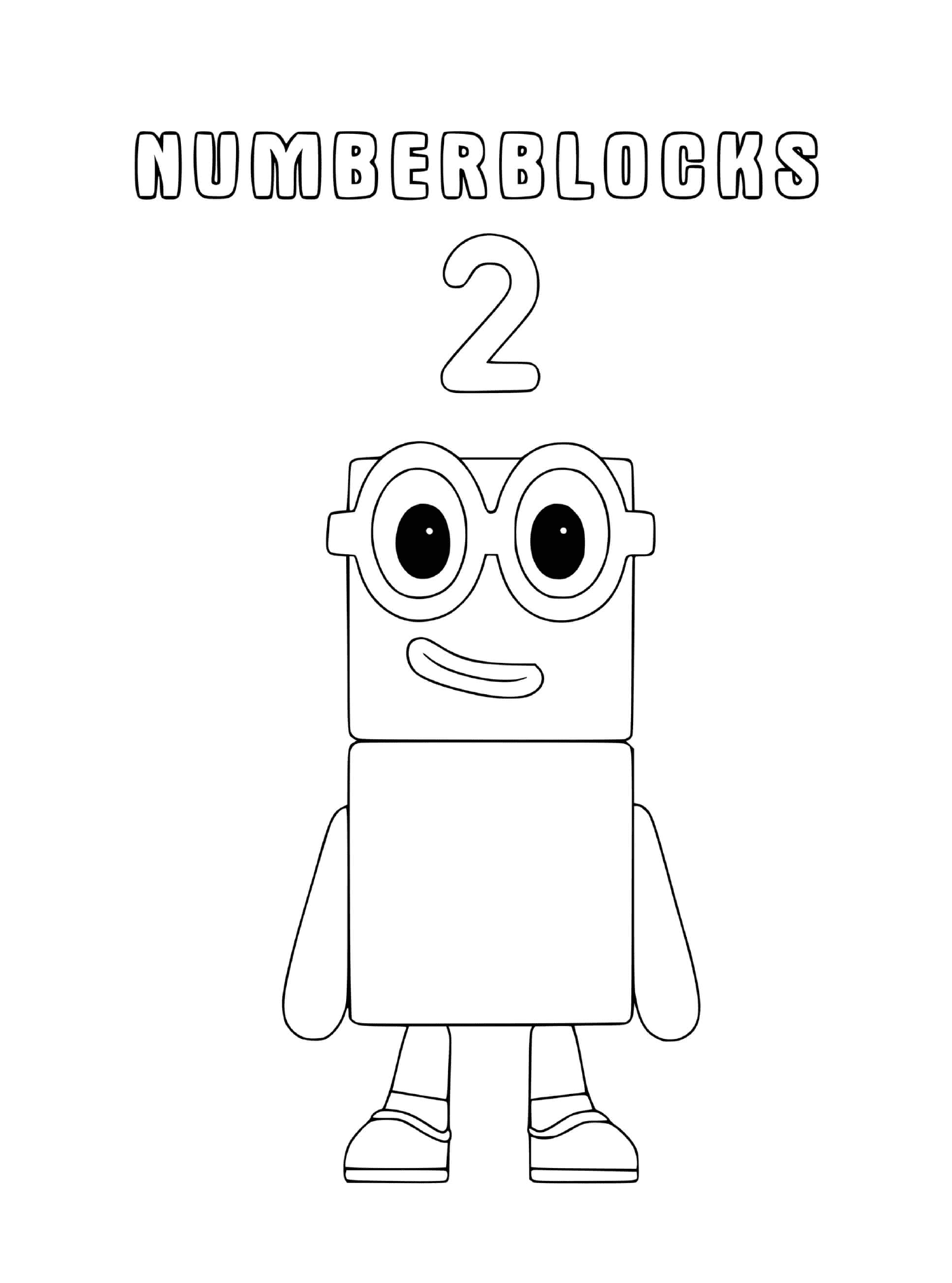  Numberblocks número 2, um robô futurista 