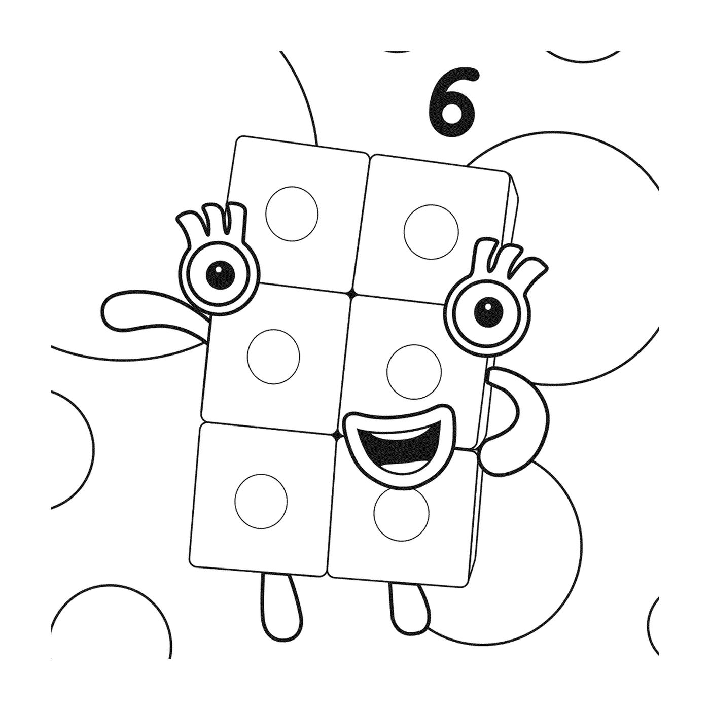  Numberblocks número 6, um número feliz 