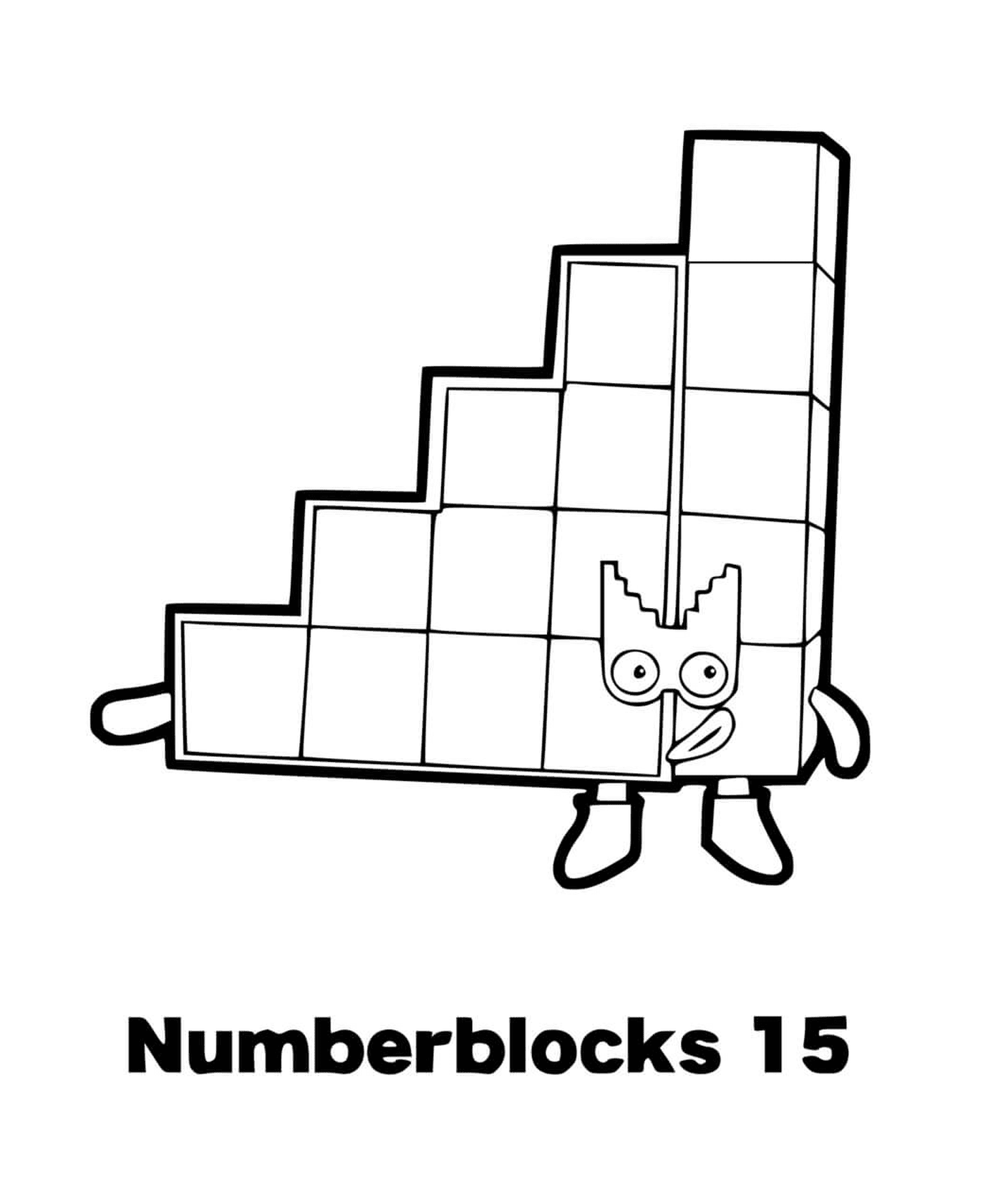  Numberblocks número 15, personagem animado 