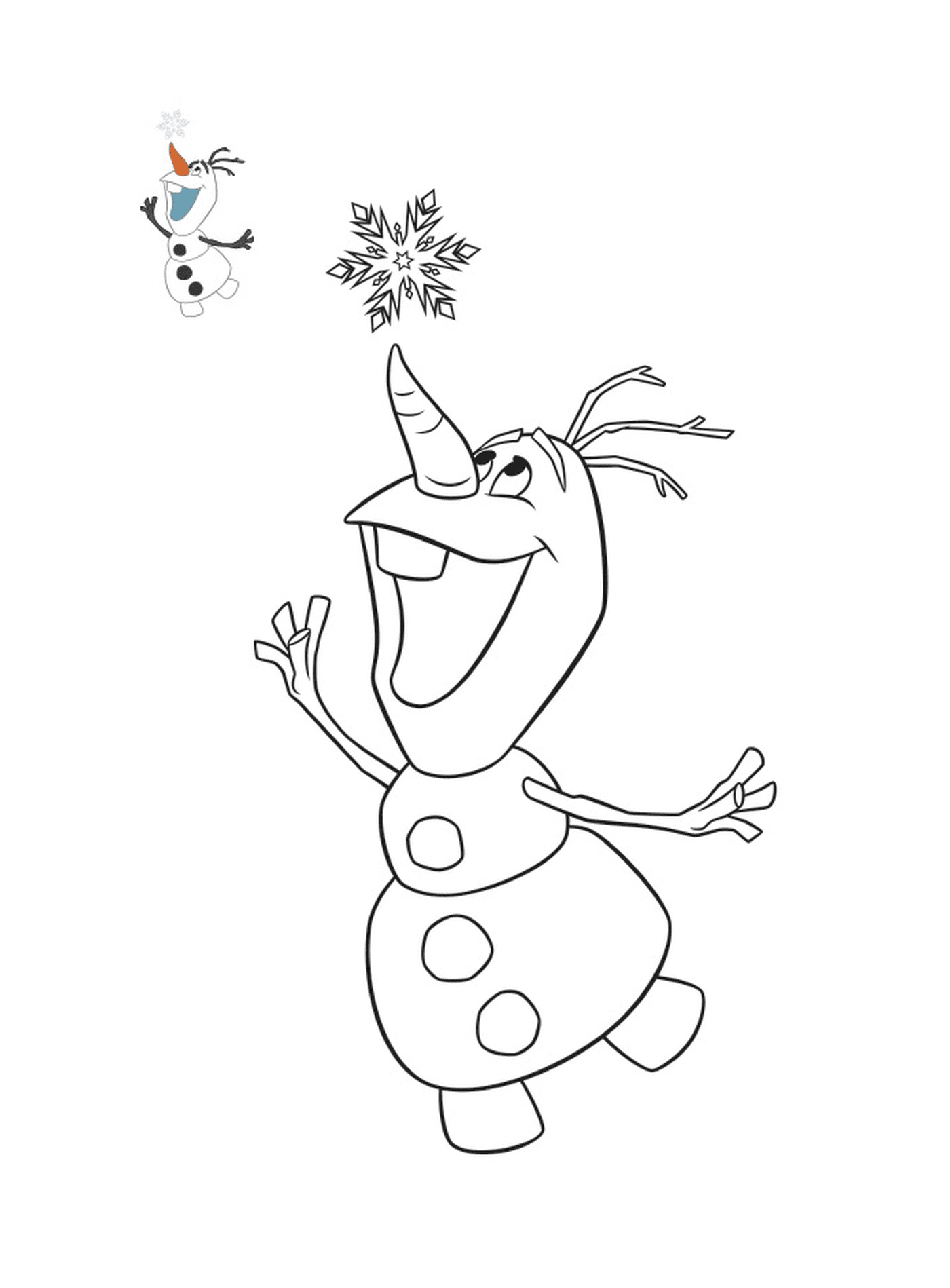  Olaf e um floco de neve 