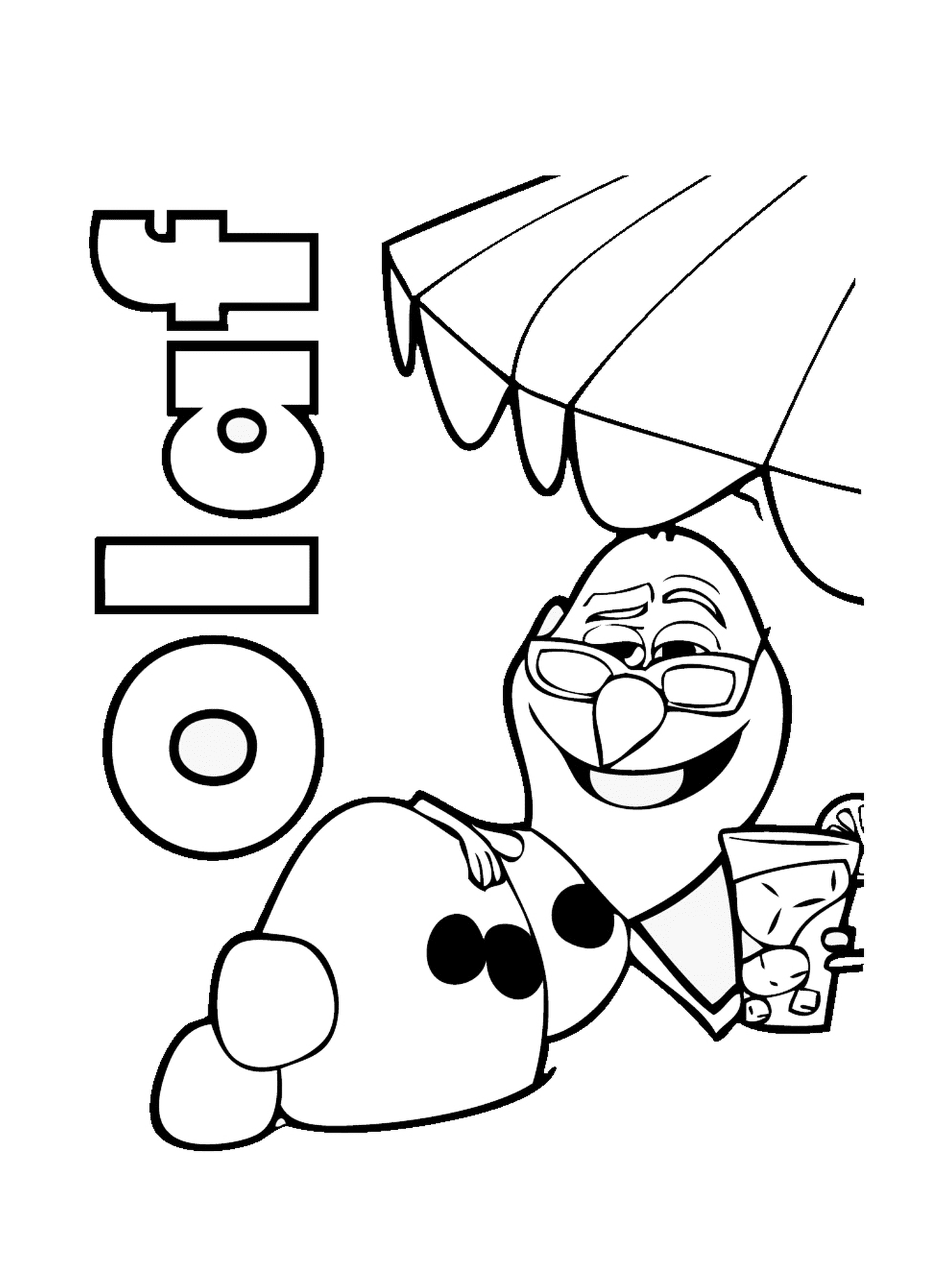  Olaf bebe chá gelado na praia 