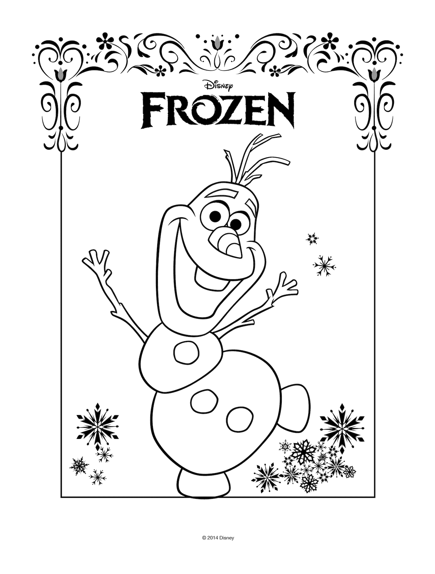  Olaf com o logotipo da Disney Frozen 