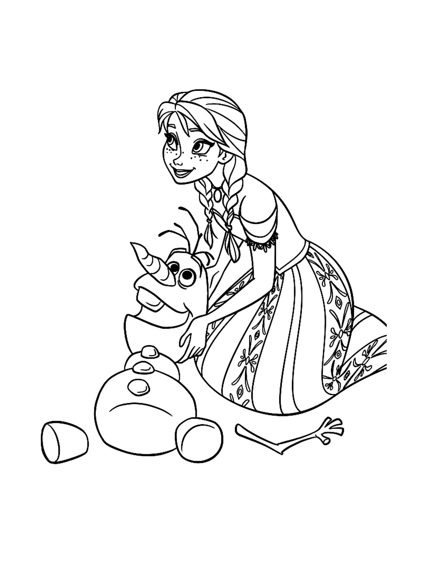  Olaf com Anna da Rainha da Neve 