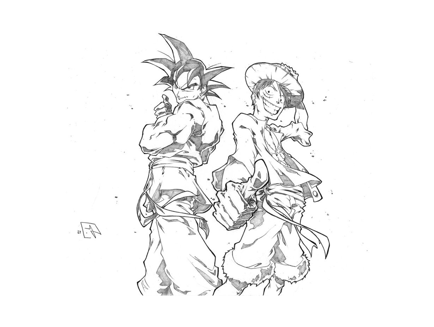  Luffy, Goku, homens cúmplices 
