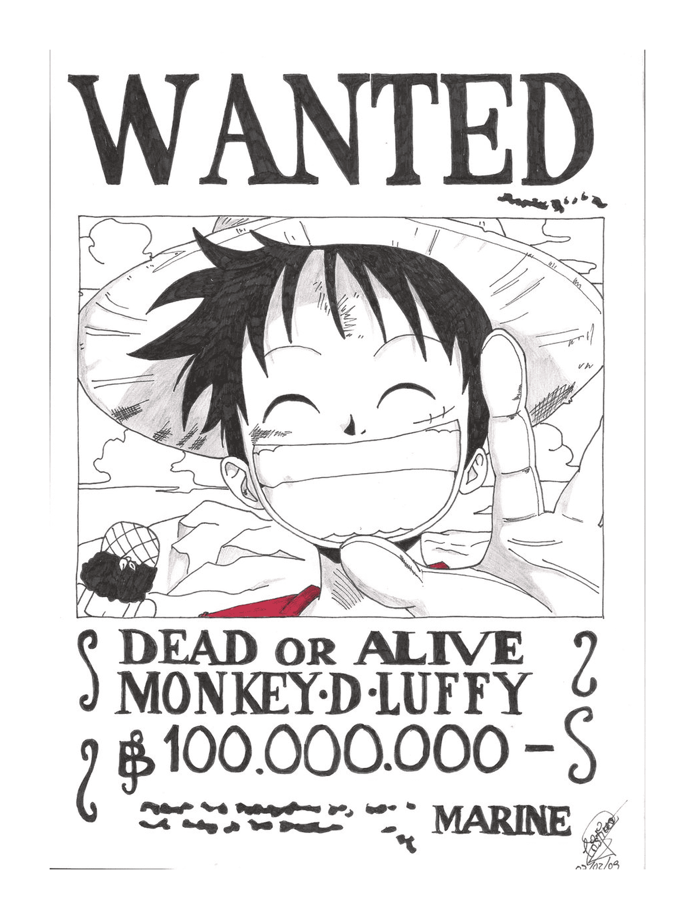  Procurado Luffy por Rikku, vivo ou morto 
