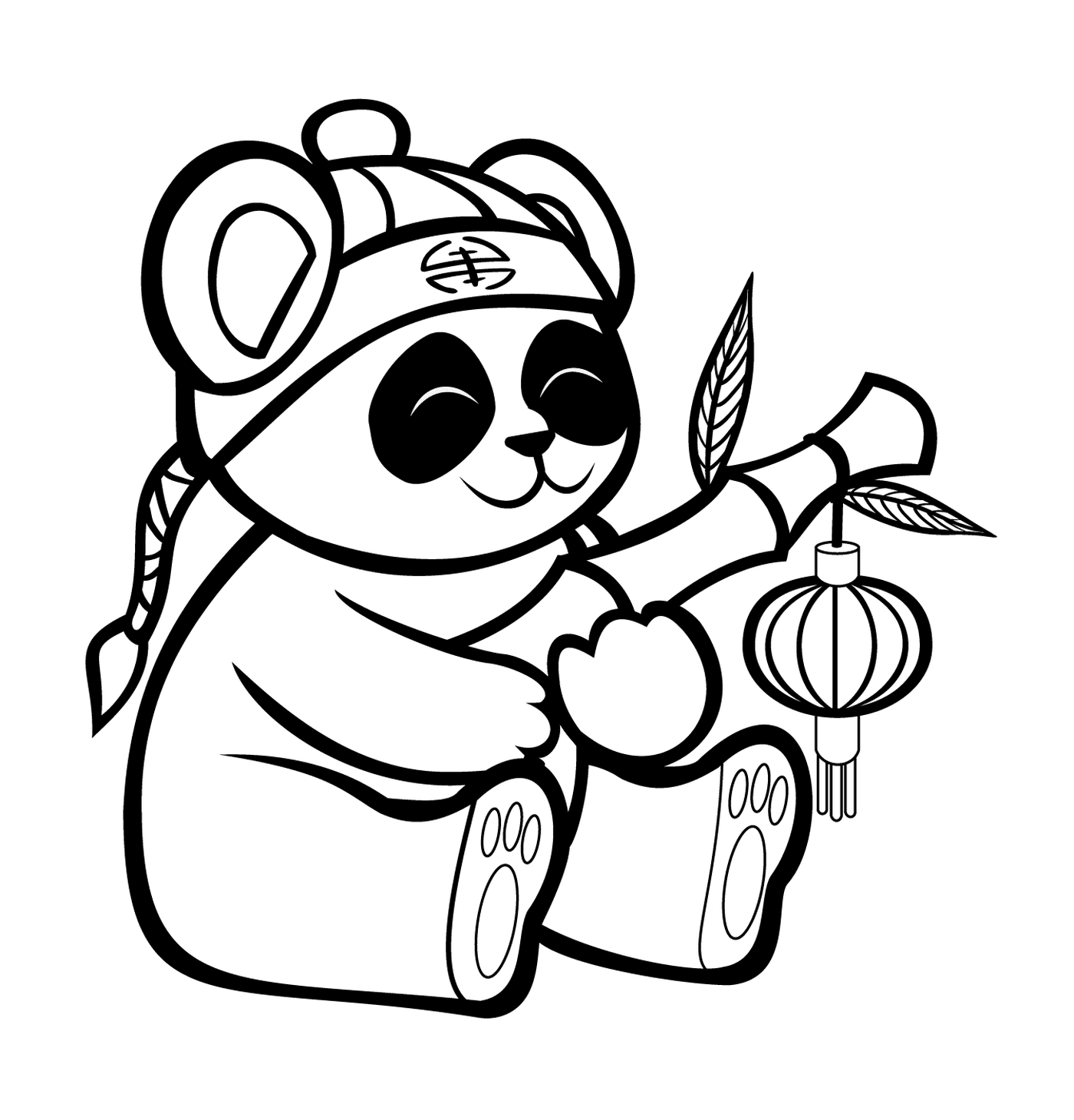  竹竹灯笼,可爱的熊猫 