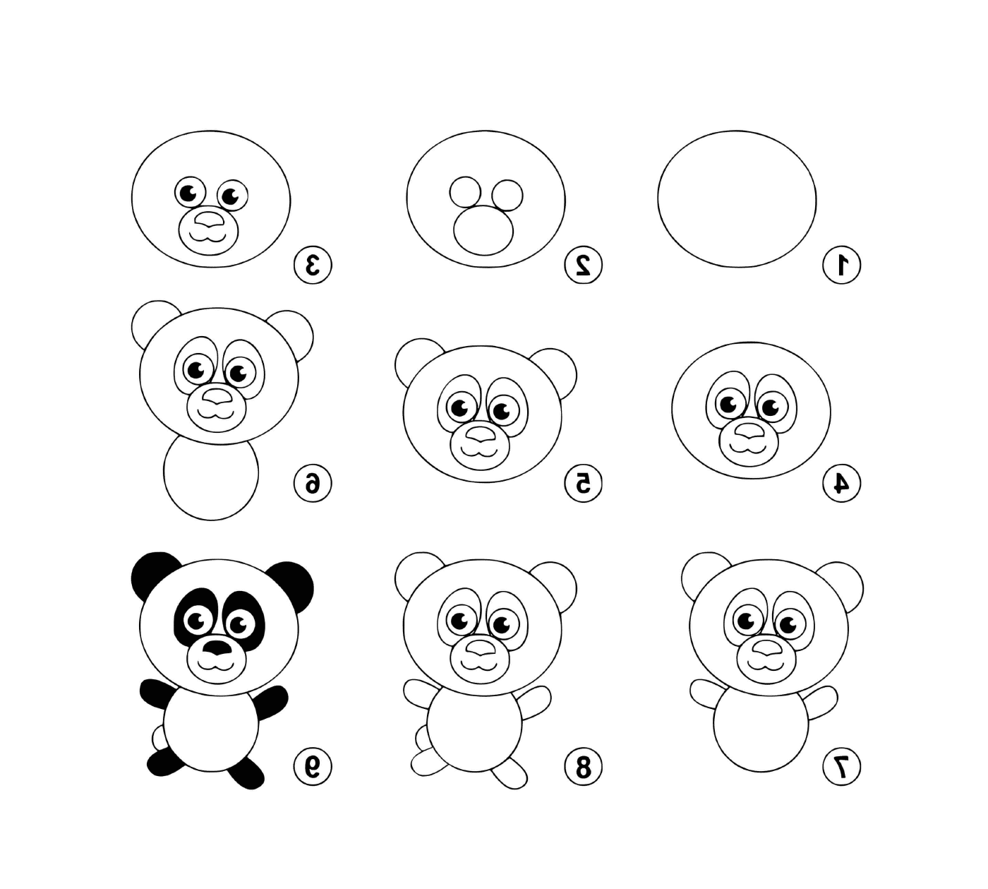  Fácil, desenhe um panda 