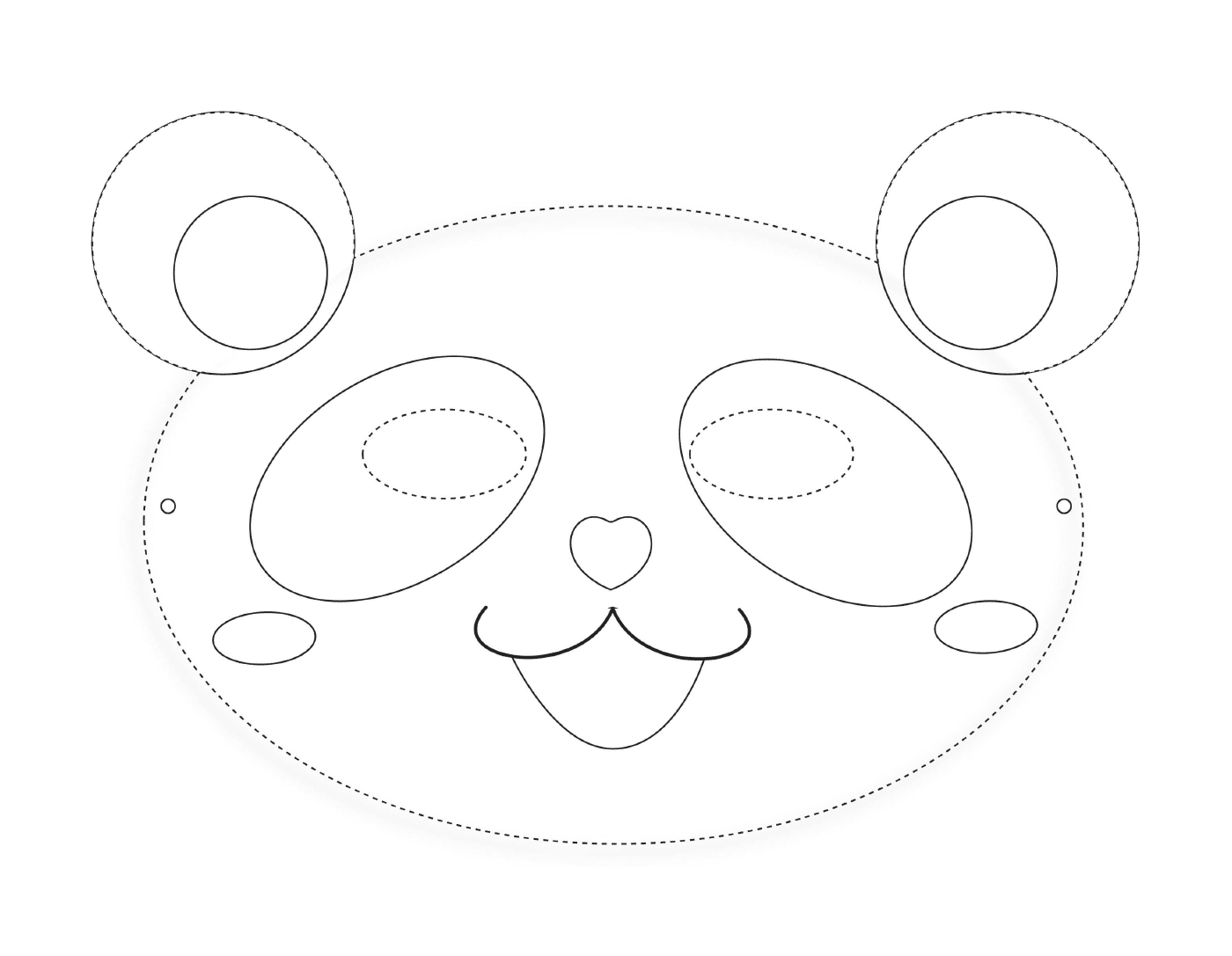  Máscara de panda para colorir 
