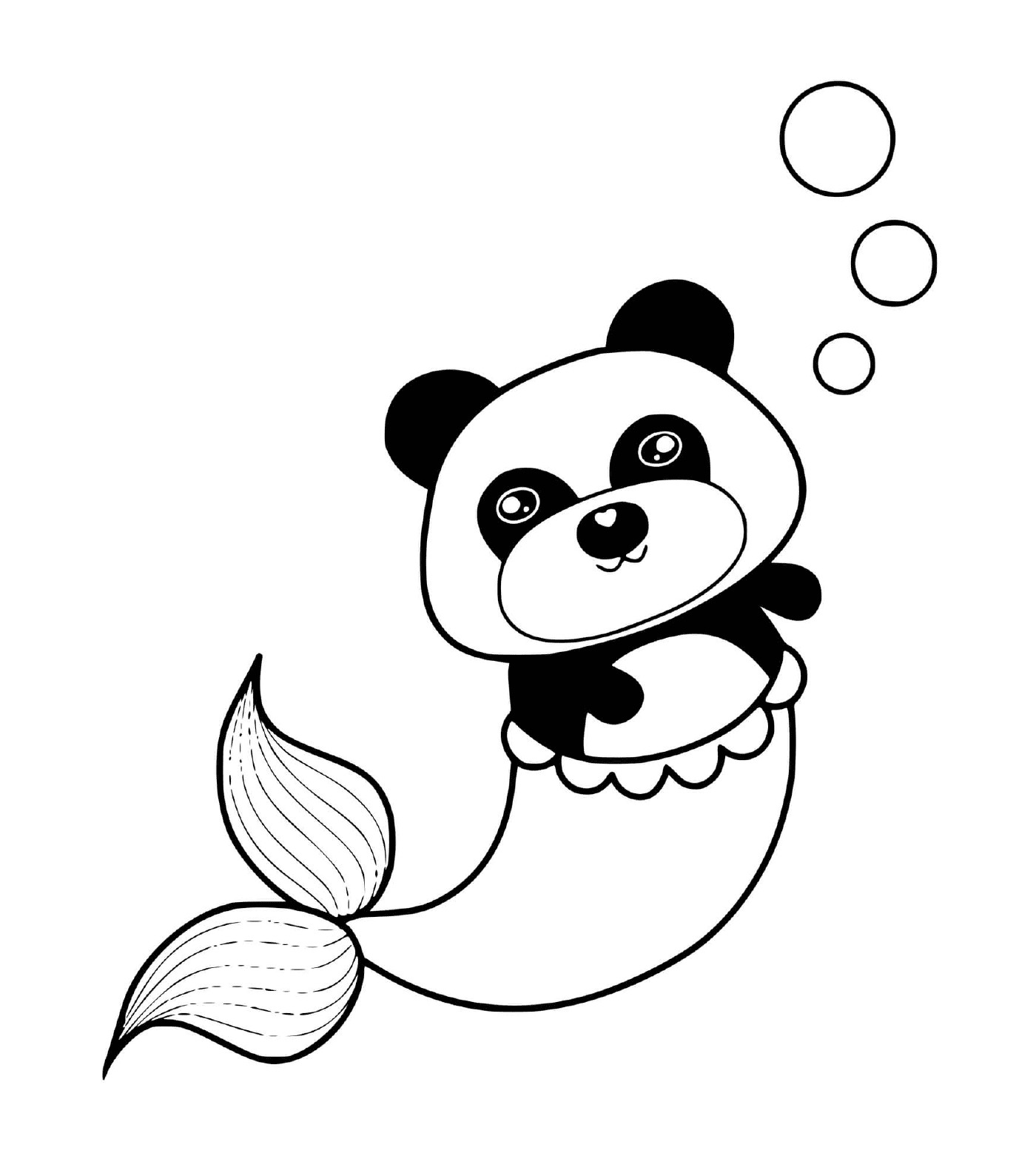  sereia panda subaquática 