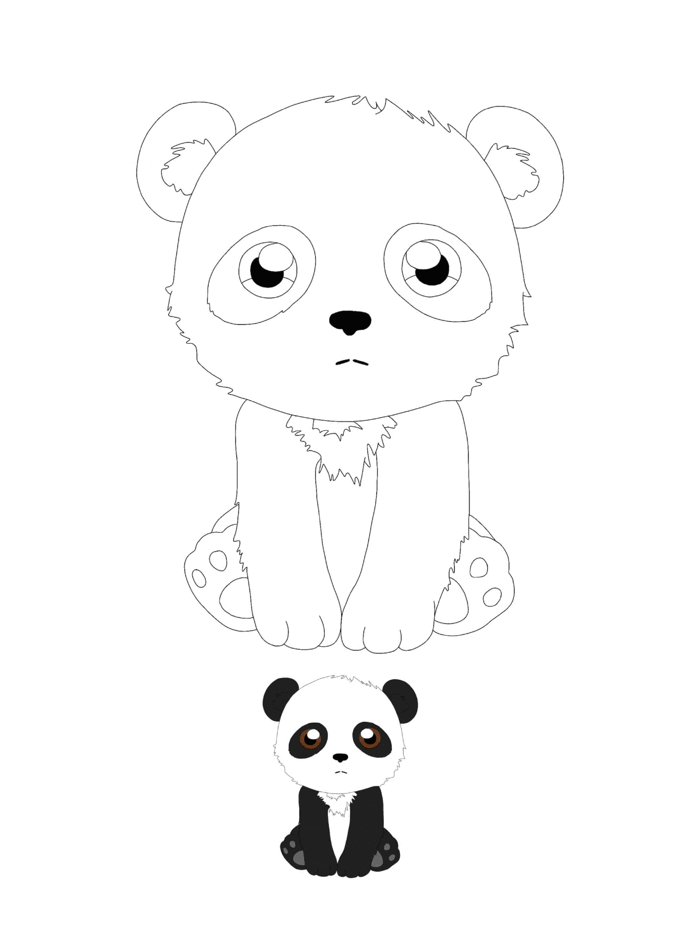  panda kawaii brinca com amigo 